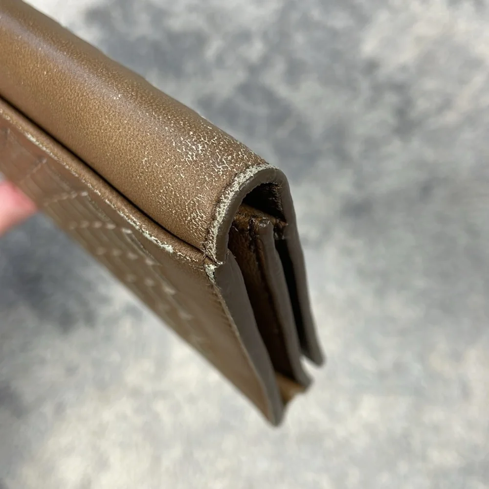Bottega Veneta Intrecciato Long Wallet Bifold Milk Chocolate Brown Woven Leather